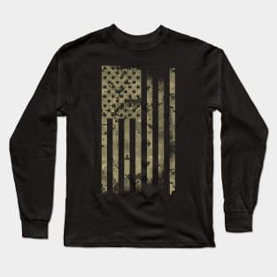 Distressed USA Flag Long Sleeve T-Shirt